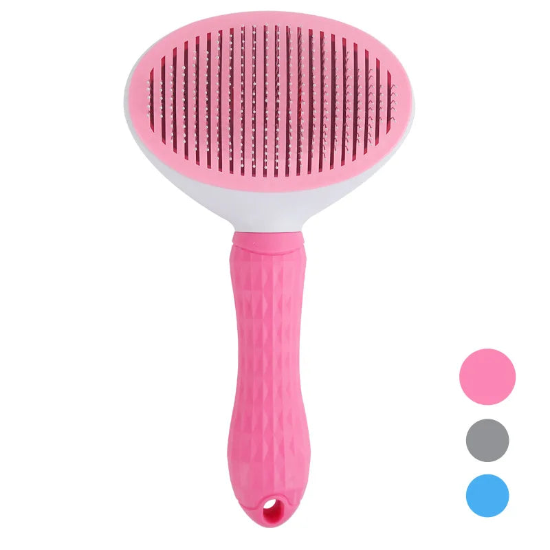 Self-Cleaning Slicker Brush — Effortless Deshedding for Cats & Dogs