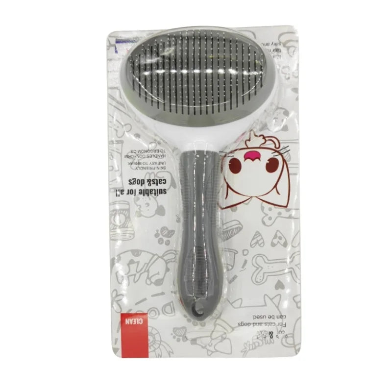 Self-Cleaning Slicker Brush — Effortless Deshedding for Cats & Dogs