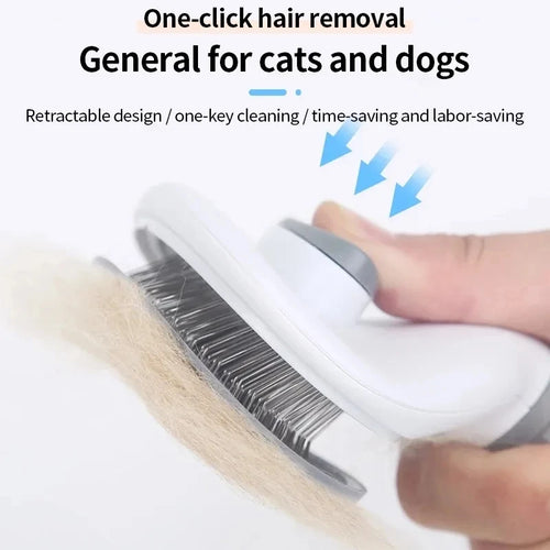 Self-Cleaning Slicker Brush — Effortless Deshedding for Cats & Dogs