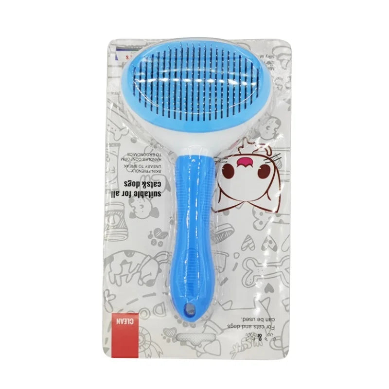 Self-Cleaning Slicker Brush — Effortless Deshedding for Cats & Dogs