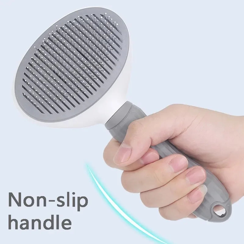 Self-Cleaning Slicker Brush — Effortless Deshedding for Cats & Dogs