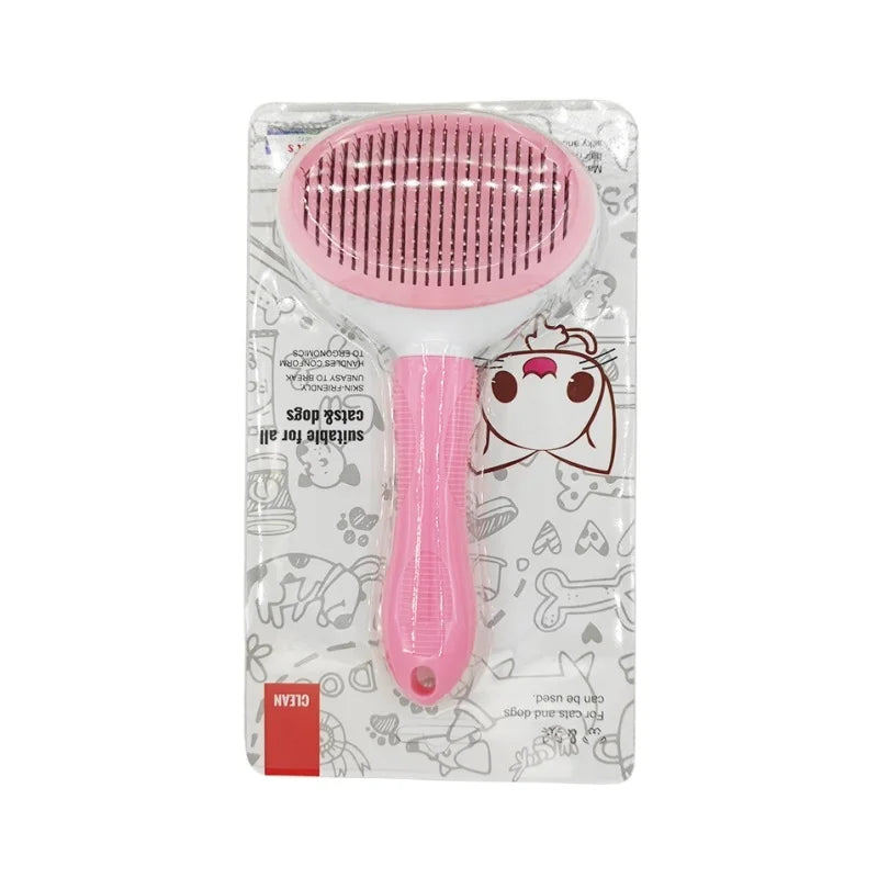 Self-Cleaning Slicker Brush — Effortless Deshedding for Cats & Dogs